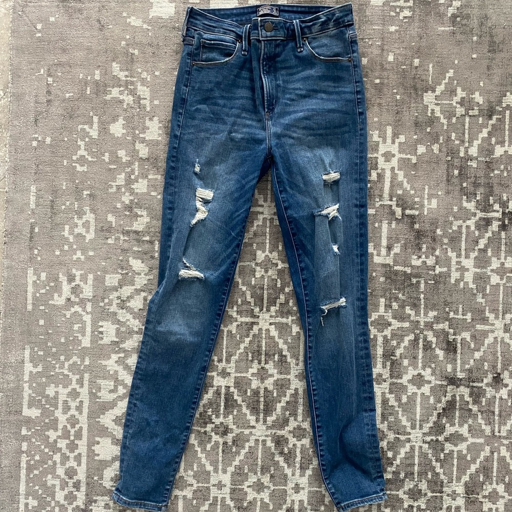 NWOT Abercrombie&Fitch Simone High Rise Super Skinny 27/4R Blue Jeans